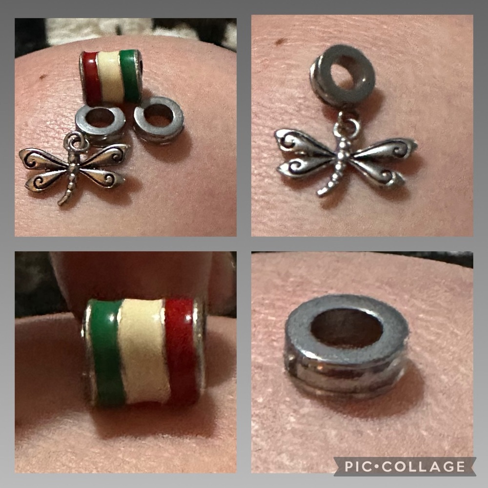 Three Sterling Silver Charms (Pandora Compatible)